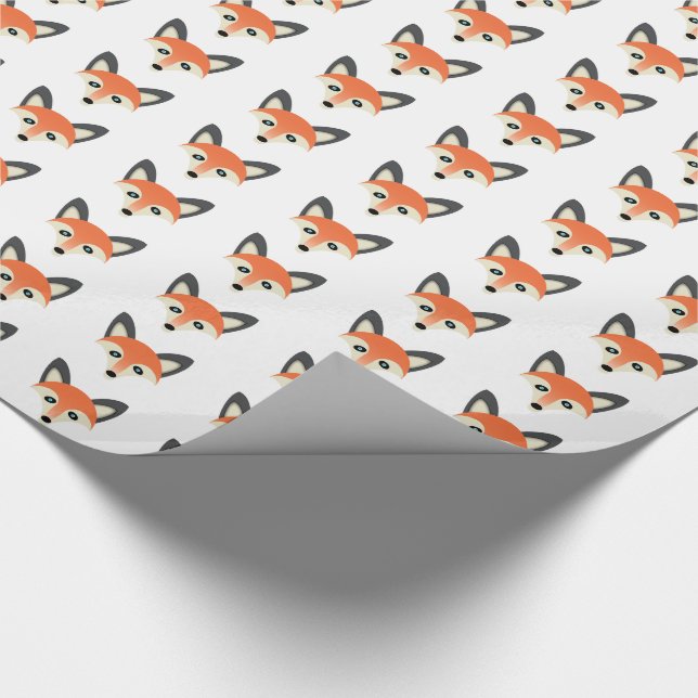 Papier Cadeau Renard rouge - Papier brillant, 30 po x 15 po (Coin)