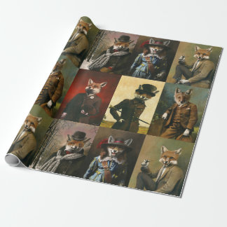 Papier Cadeau Renard vintage dans le papier d'enveloppement de v