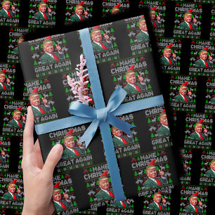 Papier Cadeau Rendre Noël grand Père Noël Trump Xmas moche