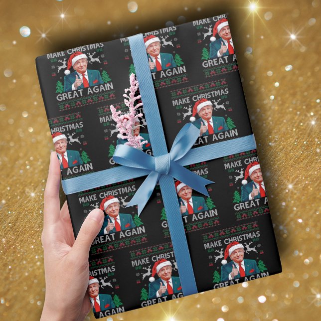 Papier Cadeau Rendre Noël super à nouveau amusant Trump Noël (Créateur téléchargé)