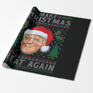 Papier Cadeau Rendre Noël super à nouveau drôle Trump mauvais No