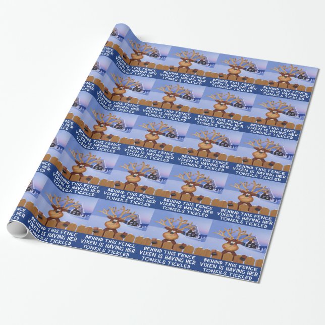 Papier Cadeau Renne drôle (Déroulé)