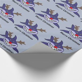 Papier Cadeau Renne drôle de requin de Noël