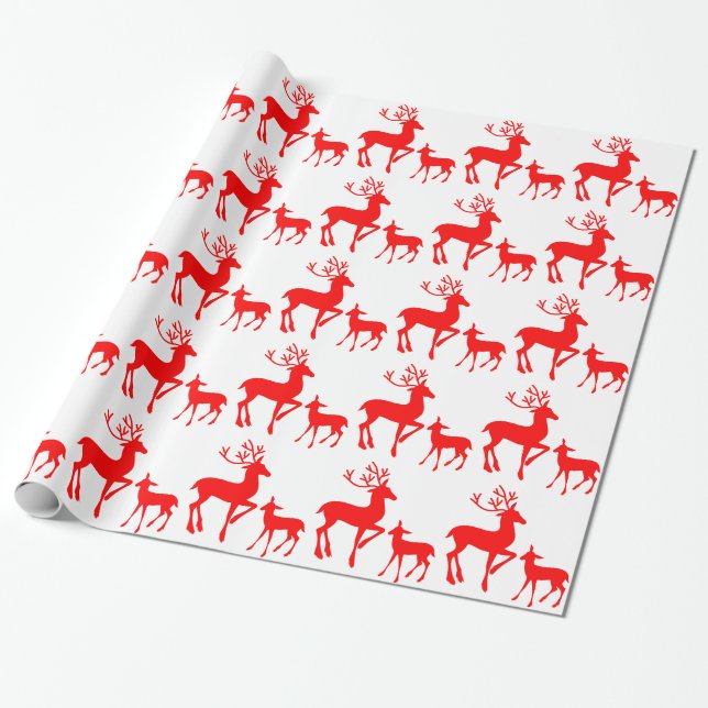 Papier Cadeau Renne rouge (Déroulé)