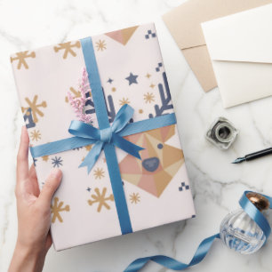 Papier Cadeau Rennes géométriques et étoiles