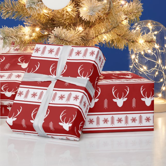 Papier Cadeau Rennes scandinaves (Vacances)