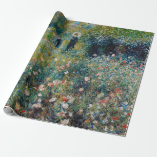 Papier Cadeau Renoir - Femme avec un parasol dans un jardin