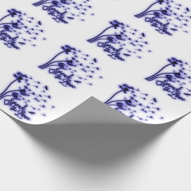 Papier Cadeau Répandre Les Dandelions Amoureux et les libellules (Coin)