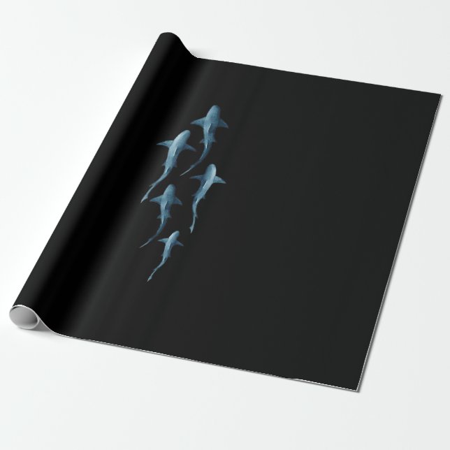 Papier Cadeau Requin - Baignade Requins mignonne Drôle Cadeau (Déroulé)