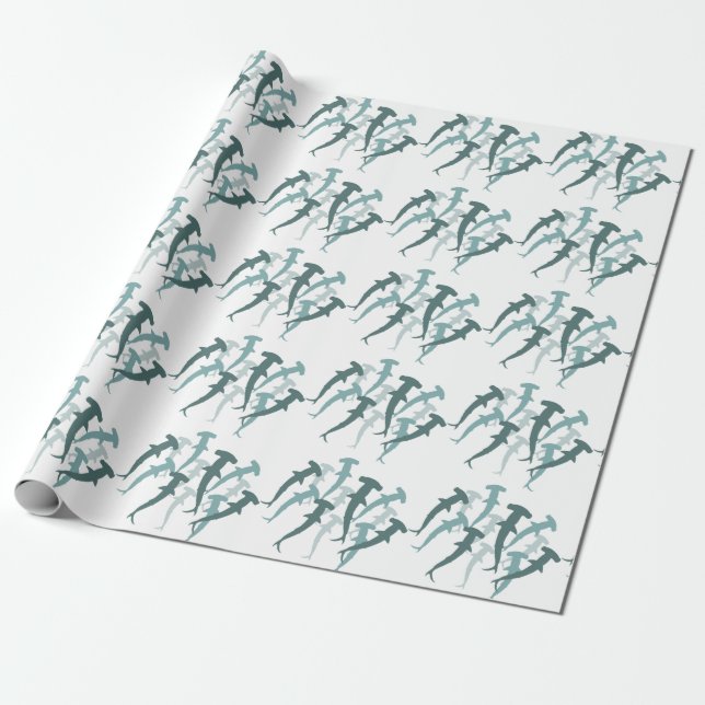 Papier Cadeau Requins à tête de marteau (Déroulé)