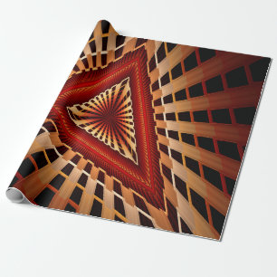 Papier Cadeau Réseau Fantastique Moderne de Fractales 3D Design