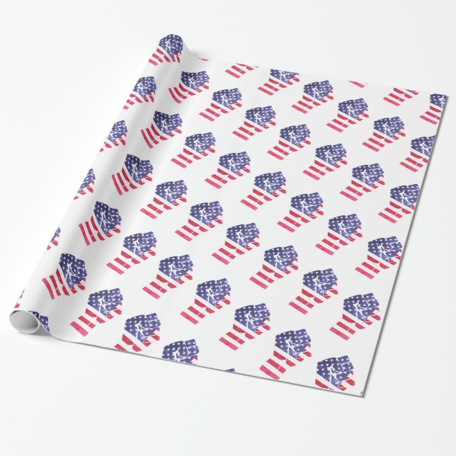 Papier Cadeau Résistez à l'antiTrump du drapeau américain (Déroulé)