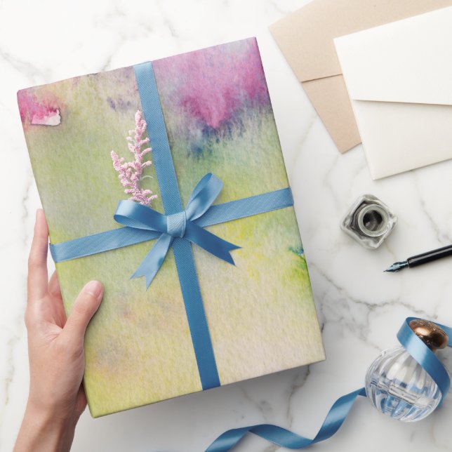 Papier Cadeau Ressort de peinture d'aquarelle (Cadeaux)