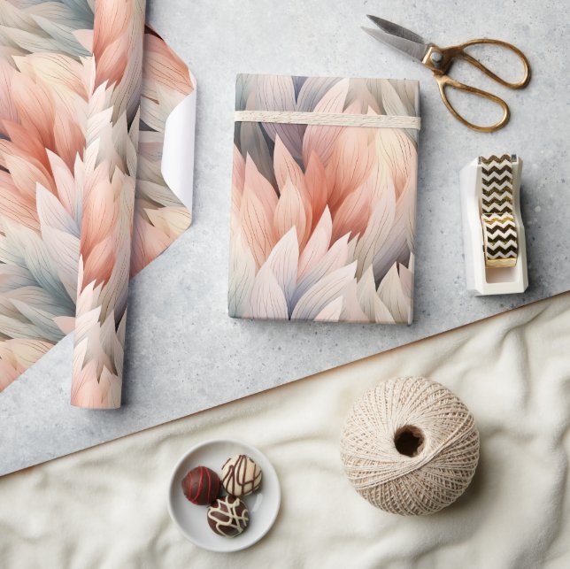 Papier Cadeau Ressort Motif Pastel Muet Aquarelle (Artisanat)