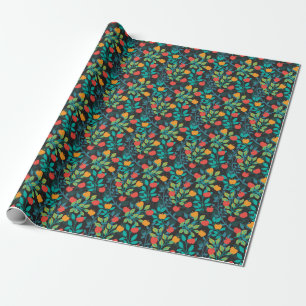 Papier Cadeau Ressort rouge et vert Couleurs pomme Motif de frui