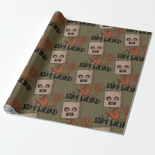 Papier Cadeau Restez Étrange Singe De Sacoche