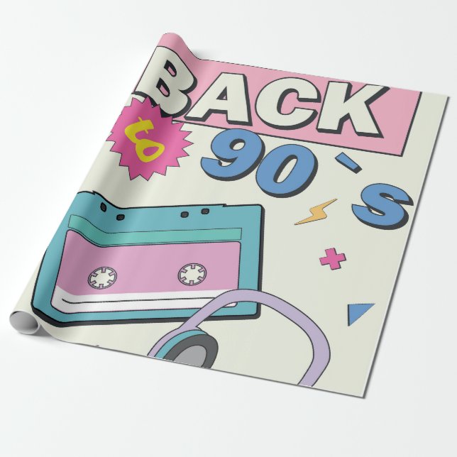 Papier Cadeau Retour aux années 90 (Déroulé)