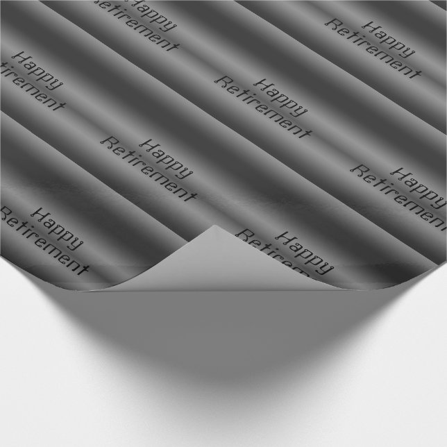 Papier Cadeau Retraite, noir et argent, enveloppe de cadeau (Coin)