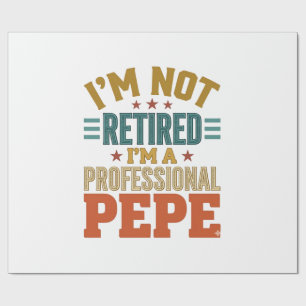 Papier Cadeau Retraite Professionnelle Pepe Typographie Vintage 