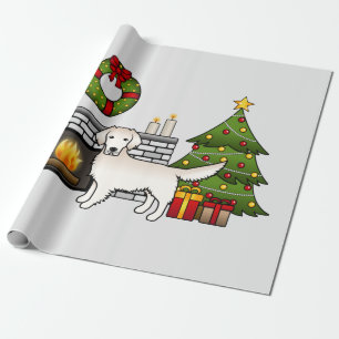 Papier Cadeau Retriever De Crème Dorée Anglaise Dans Une Salle D