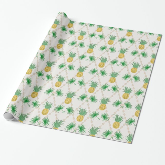 Papier Cadeau Rétro, ananas (Déroulé)