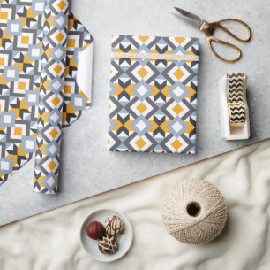 Papier Cadeau Retro Angles Abstract Geometric Pattern
