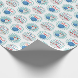 Papier Cadeau Retro Bowling Motif Pins de balle