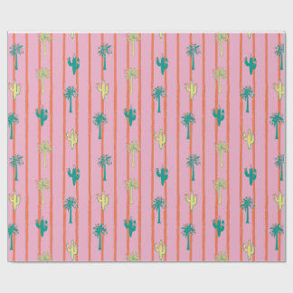 Papier Cadeau Retro Cactus & Palm Trees Gift Wrap Paper