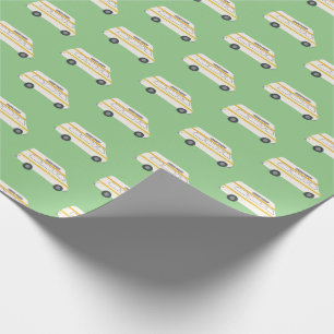Papier Cadeau Retro Campervan Motorhome RV Van Green