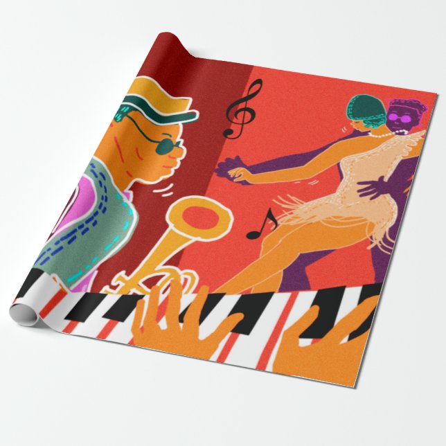 Papier Cadeau Retro contraste festival de musique jazz (Déroulé)