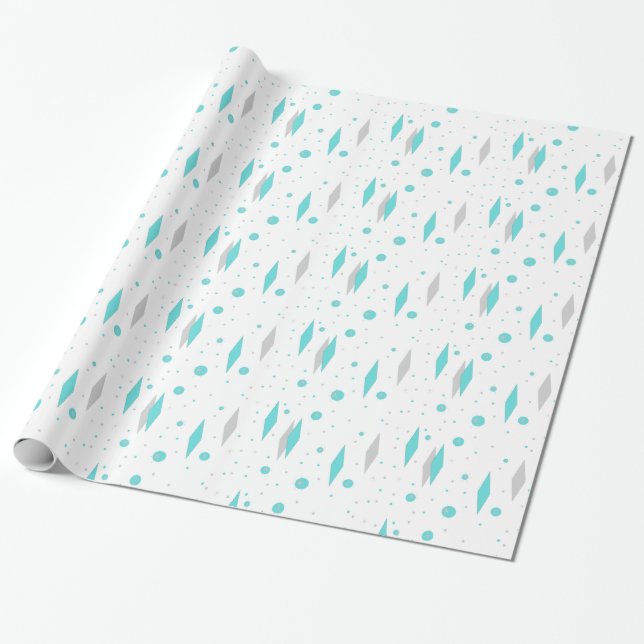 Papier Cadeau Rétro diamant de turquoise et papier d'emballage (Déroulé)