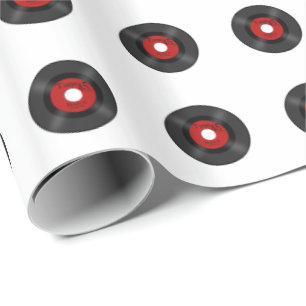 Papier Cadeau Rétro disque de la musique 45