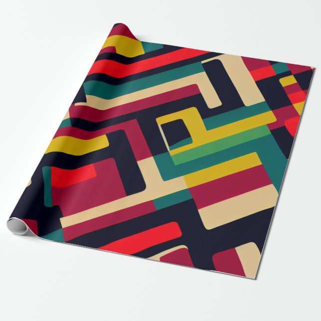 Papier cadeau rétro géométrique (Déroulé)