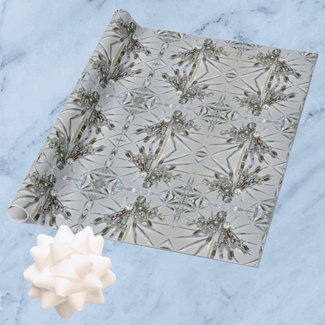 Papier Cadeau Retro Glam Vintage Rhinestones Élégant (Créateur téléchargé)