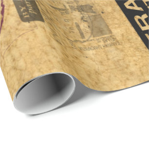 Papier Cadeau Retro Look Postage et TravelStamps envelopper papi