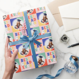 Papier Cadeau Retro Meilleur Grad Jamais Photo Pink Graduation