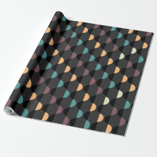 Papier Cadeau Retro Mod 1960 Illusion optique Art géométrique
