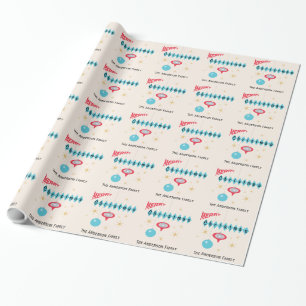 Papier Cadeau Rétro Noël de style des années 1950 personnalis