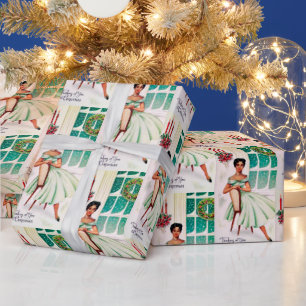 Papier Cadeau Retro Noël Penser à l'enveloppe de votre fête de d