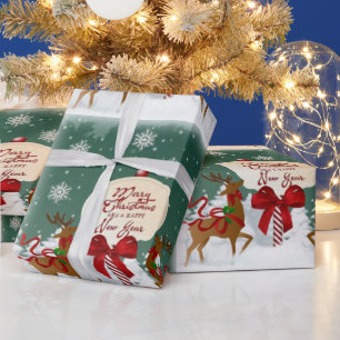 Papier Cadeau Retro North Pôle Reindee