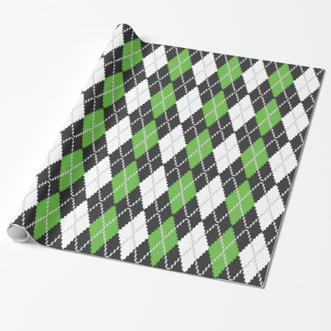 Papier Cadeau Rétro papier d'emballage à motifs de losanges (Déroulé)