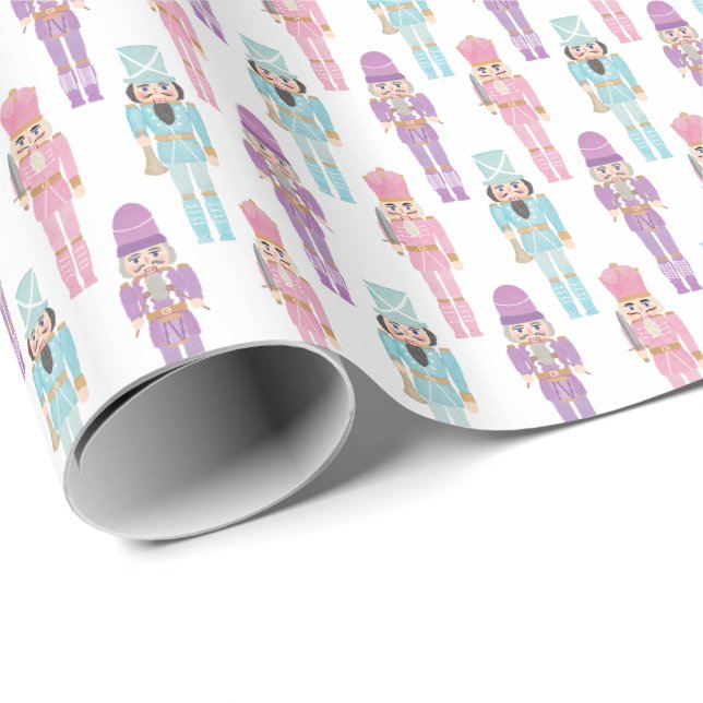 Papier Cadeau Retro Pastel Nutcracker Ballet Fêtes de famille (Coin rond)