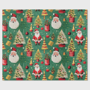 Papier Cadeau Retro Père Noël Holiday Delties