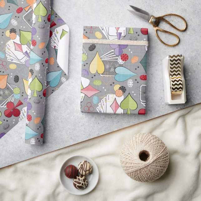Papier Cadeau Retro Poker (Artisanat)