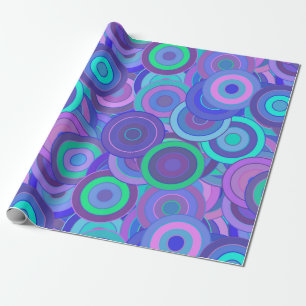 Papier Cadeau Retro Psychedelic 60s Cercle Motif amusant coloré