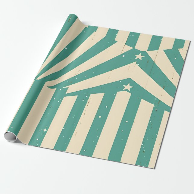 Papier Cadeau Retro Starburst (Déroulé)