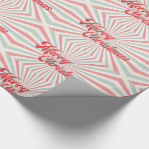 Papier Cadeau Retro Sunburst Joyeux Noël milieu du siècle