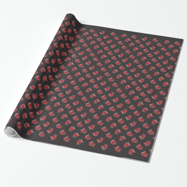 Papier Cadeau Rétro tête de diable (Déroulé)