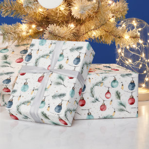 Papier Cadeau Retro Vacances Lumières Amusants Joli Noël Moderne