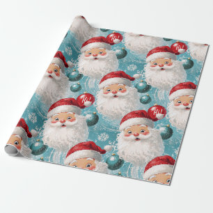 Papier Cadeau Retro Vintage Christmas : Salut ! PÈRE NOËL 2